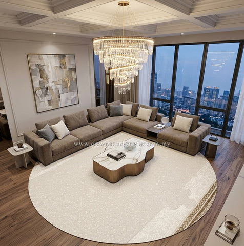 Designer Turkish Round Carpet for Modern Sofa Interior and Contemporary Family Spaces | Modern Mix MM514 (250CM DIA)