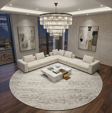 New Round Abstract Modern Carpet for Elegant Living Room and Lounge Styling  Modern Mix MM521 (250CM DIA)
