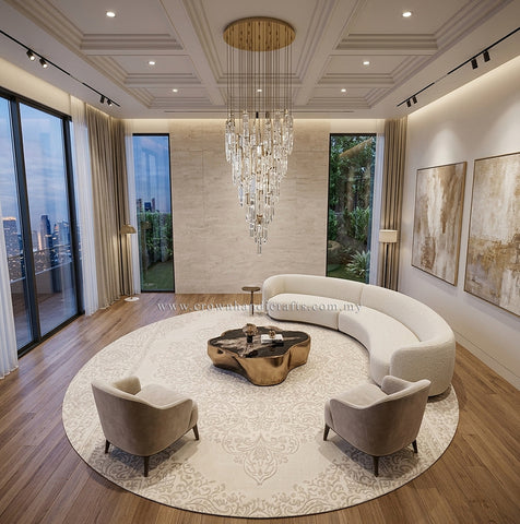 Round Contemporary Turkish Carpet Collection for Modern Homes and Elegant Interiors | Modern Mix MM524 (250CM DIA)