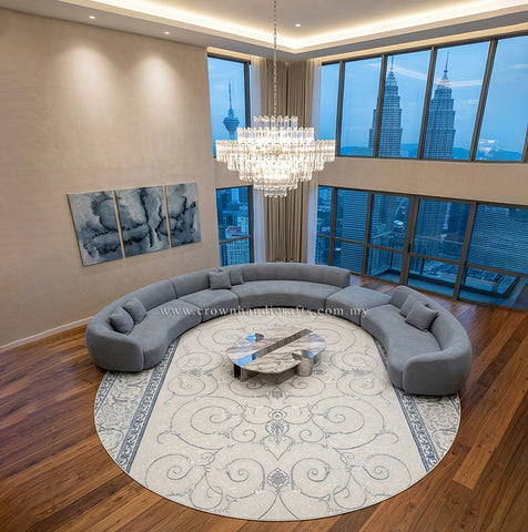 Round Contemporary Carpet For Living Room with Premium Texture and Modern Abstract Patterns | Modern Mix MM528 (250CM DIA)