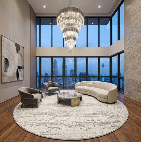 Turkish Designer Round Modern Carpet with Comfortable Soft-Touch Surface Finish | Modern Mix MM536 (250CM DIA)