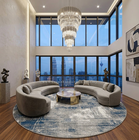 Round Modern Living Room Carpet Designed to Bring Warmth and Style into Your Space | Modern Mix MM537 (250CM DIA)