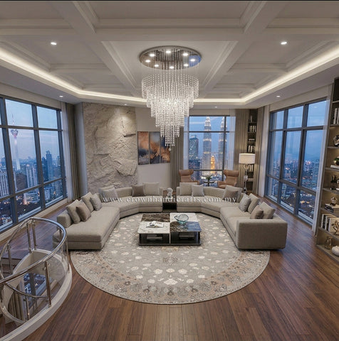 Round Elegant Rug That Elevate Your Space with a Luxury Modern Design | Modern Mix MM542 (250CM DIA)