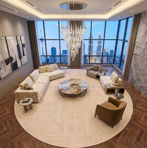 Round Classic Abstract Modern Rug with Artistic Character and Charm | Modern Mix MM545 (250CM DIA)