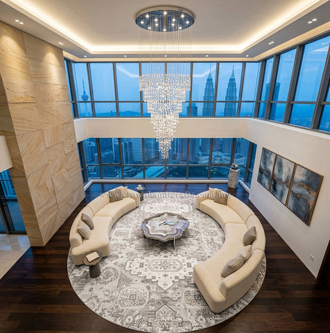 Round Modern Living Room Carpet for a Stylish Impression | Modern Mix MM546 (250CM DIA)