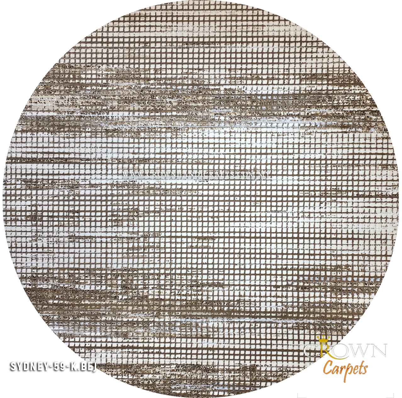 Modern Carpet Contemporary Design Turkey Carpets for Living Room | SYDNEY 59P Round K BEJ