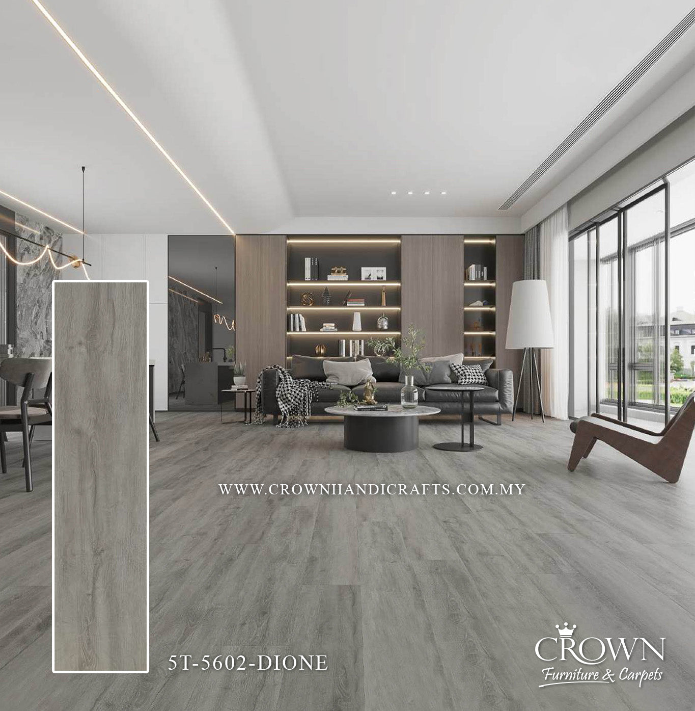 5MM SPC CLICK PLANK CORE MAX-5 5T-5602-DIONE (FP) | 228X1220 | WATERPROOF SPC WOOD FLOORING| BOX 6PCS/18SF