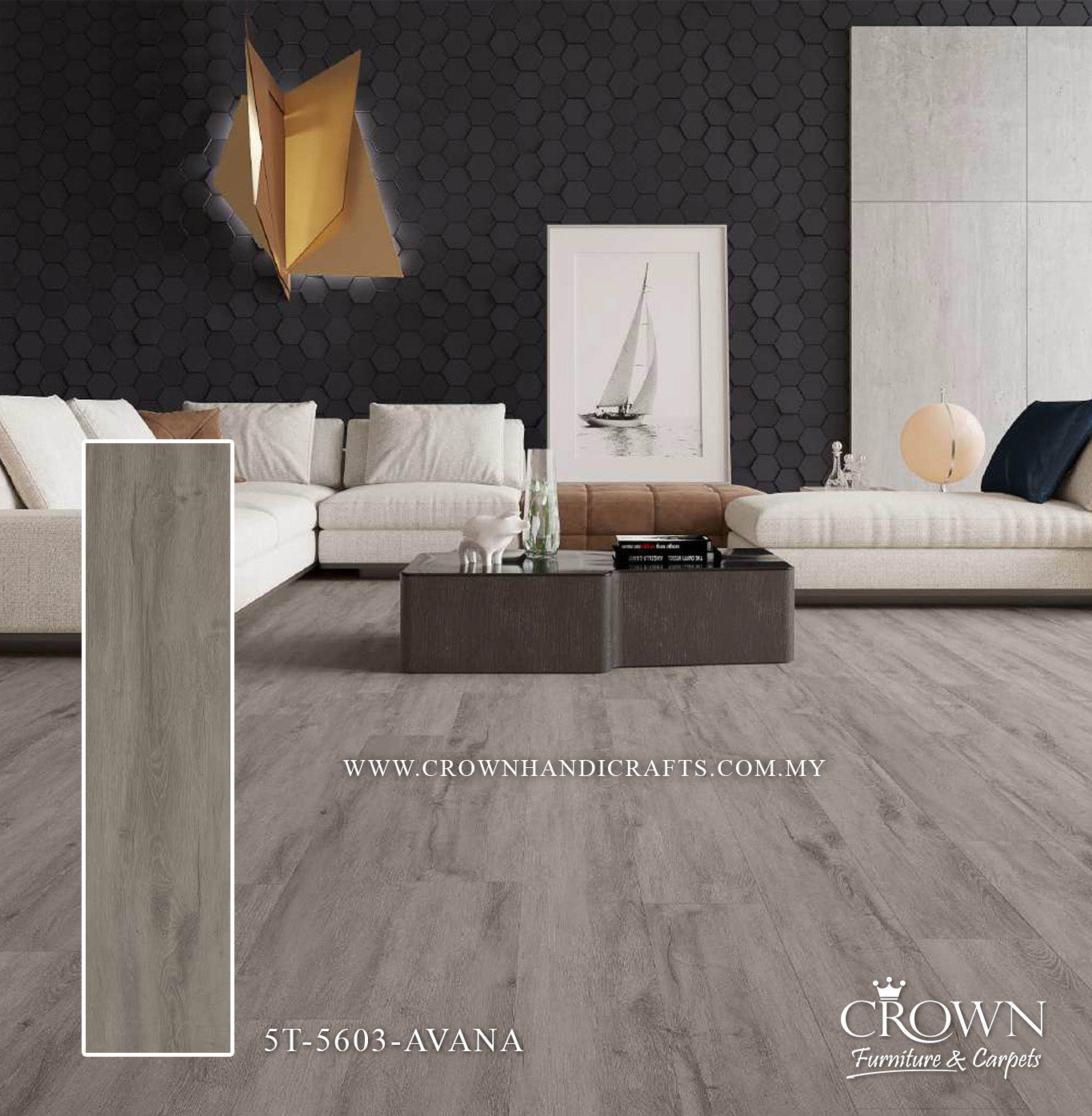 5MM SPC CLICK PLANK CORE MAX-5 5T-5603-AVANA (FP) | 228X1220 | LUXURY SPC FLOORING PLANKS| BOX 6PCS/18SF