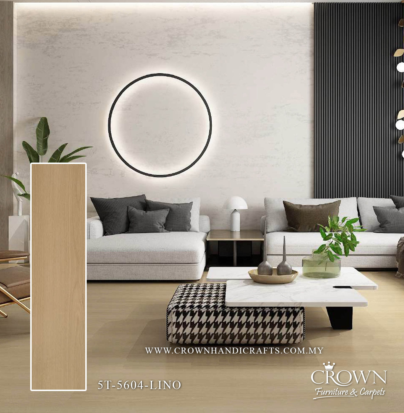 5MM SPC CLICK PLANK CORE MAX-5 5T-5604-LINO (FP) | 228X1220 | HIGH-QUALITY SPC TILE FLOORING| BOX 6PCS/18SF