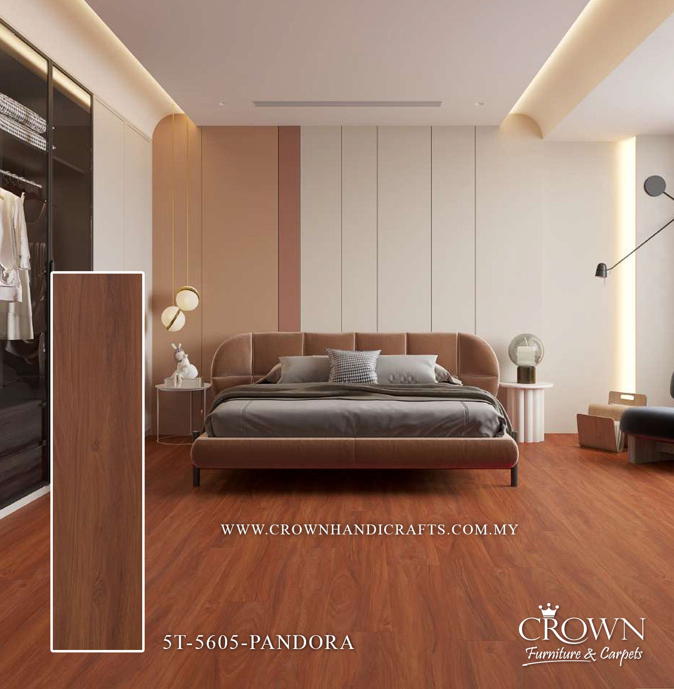 5MM SPC CLICK PLANK CORE MAX-5 5T-5605-PANDORA (FP) | 228X1220 | SCRATCH-RESISTANT SPC FLOOR | BOX 6PCS/18SF