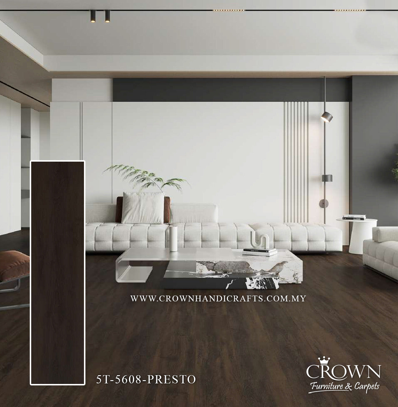 5MM SPC CLICK PLANK CORE MAX-5 5T-5608-PRESTO (FP) | 228X1220 | ELEGANT SPC FLOORING FOR HOME | BOX 6PCS/18SF