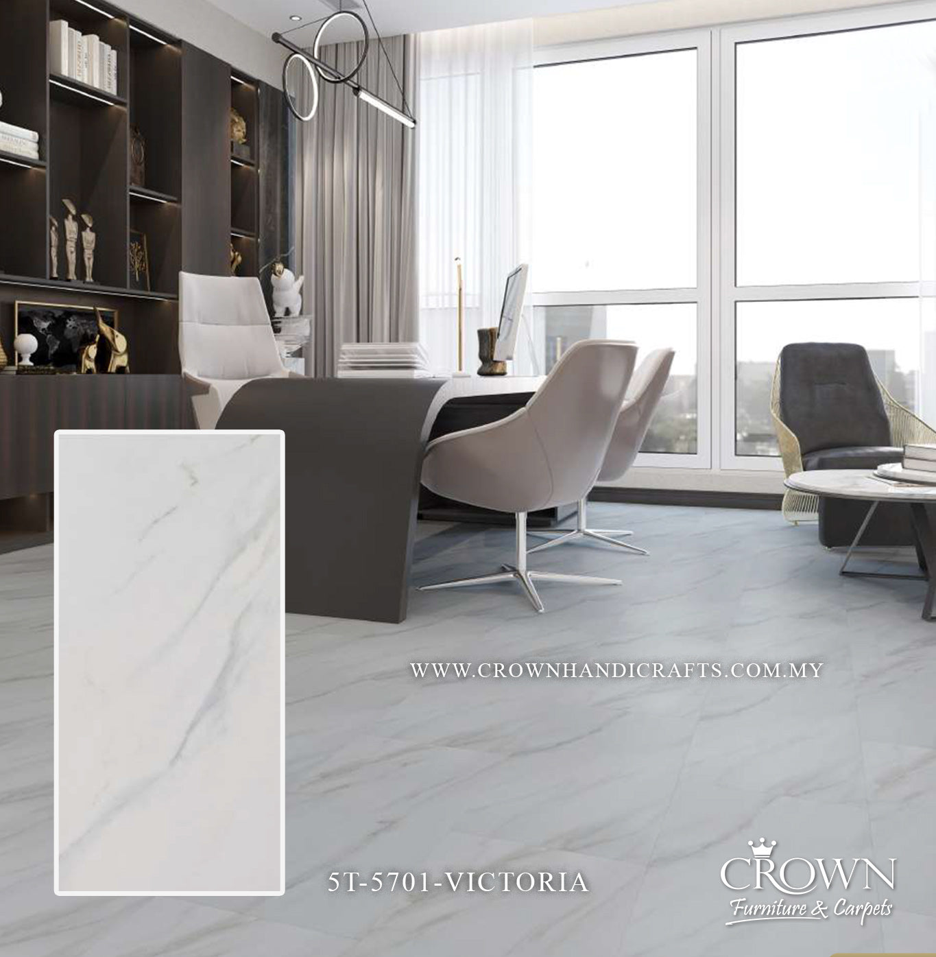 5MM SPC CLICK MARBLE CORE MAX-5 5T-5701-VICTORIA (FP) | 310X620 | MODERN SPC WATERPROOF FLOORING | BOX 10PCS/20.7SF