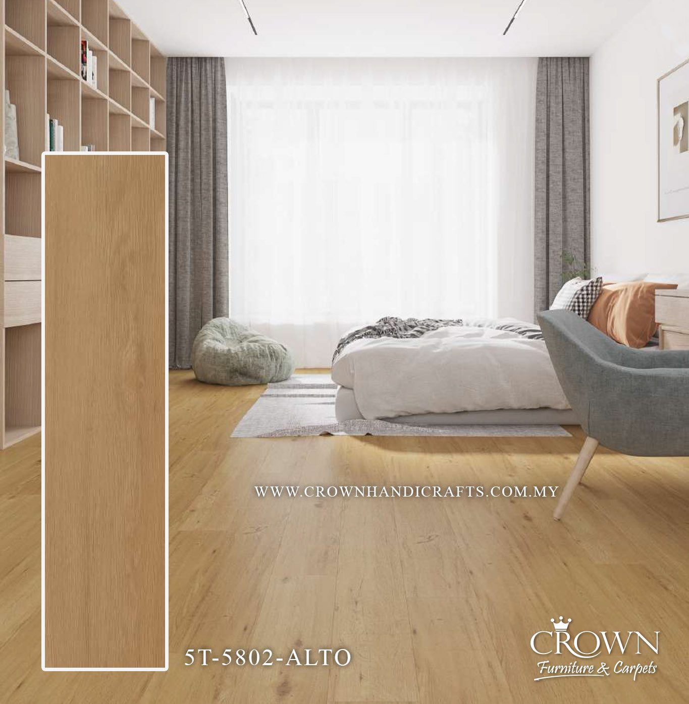 HERRINGBONE SPC CLICK 5MM CORE MAX-5 5T-5801-MEZZO (FP) | 127X620 | AUTHENTIC WOOD-TEXTURE SPC FLOOR | BOX 24PCS/20.35SF