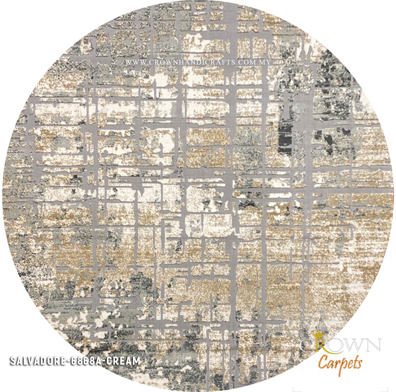 Exclusive Range Carpet Modern Design Interior | Salvadore 6868A Round Cream