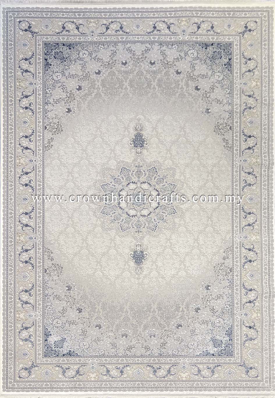 Discover the Timeless Elegance of an Iranian-Designed Viscose Rug with a Silk-Like Feel | Azure Silk 7043