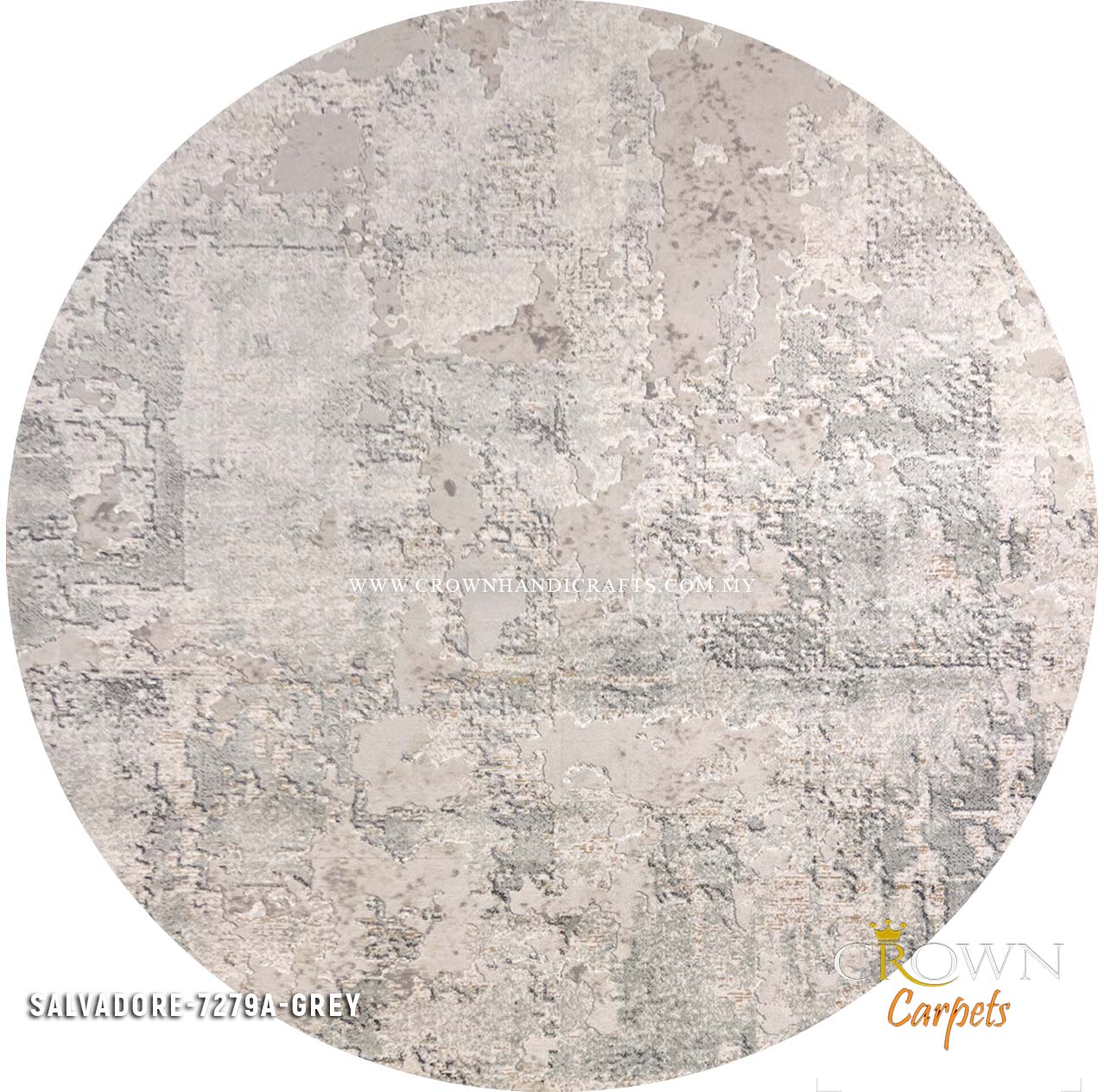 High Quality Modern Rugs Designs from Europe Turkish Rugs | Salvadore 7279A Round Grey