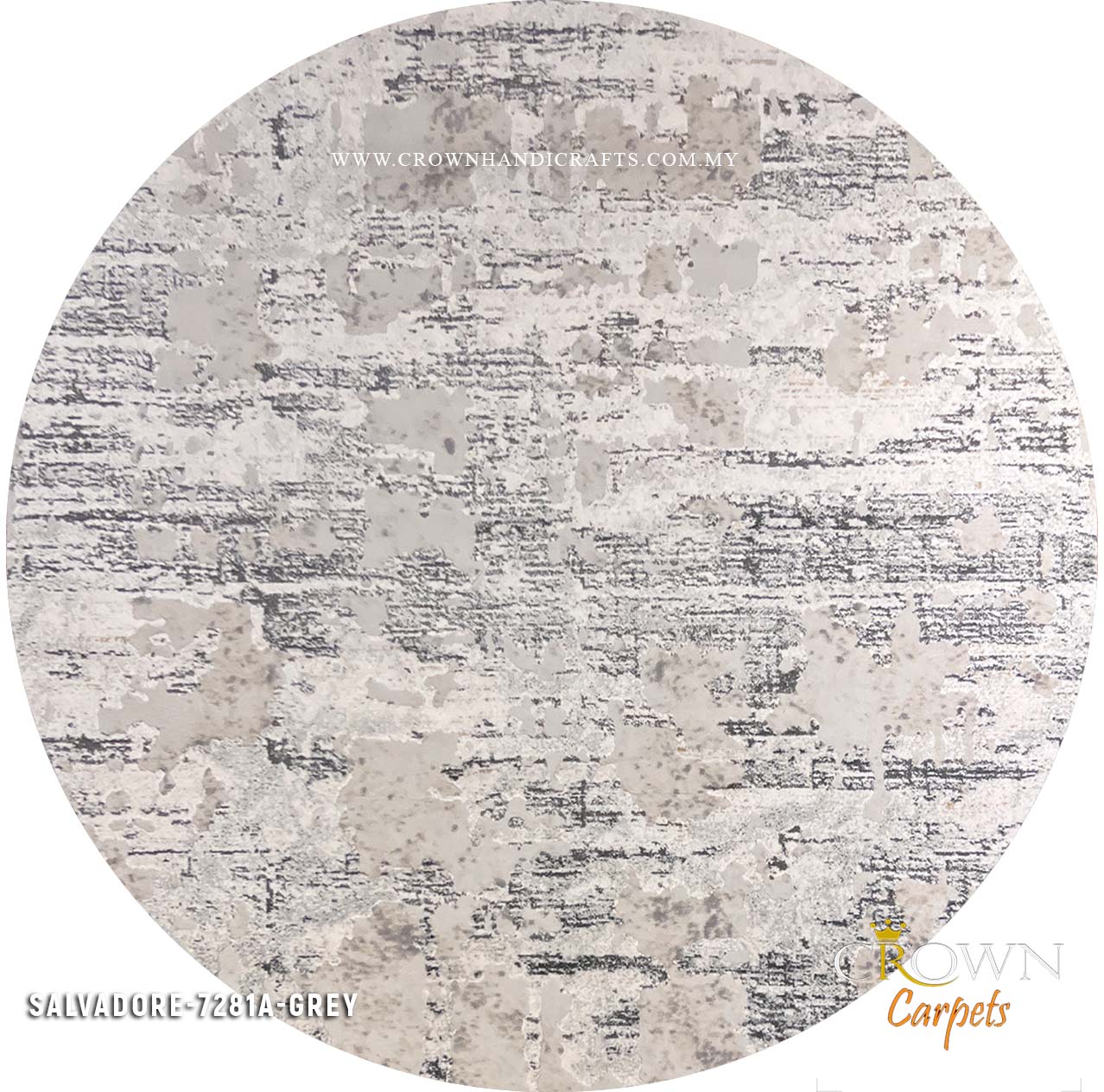 Designer Rug to match Designer Interior Sofa | Salvadore 07281 Round Grey