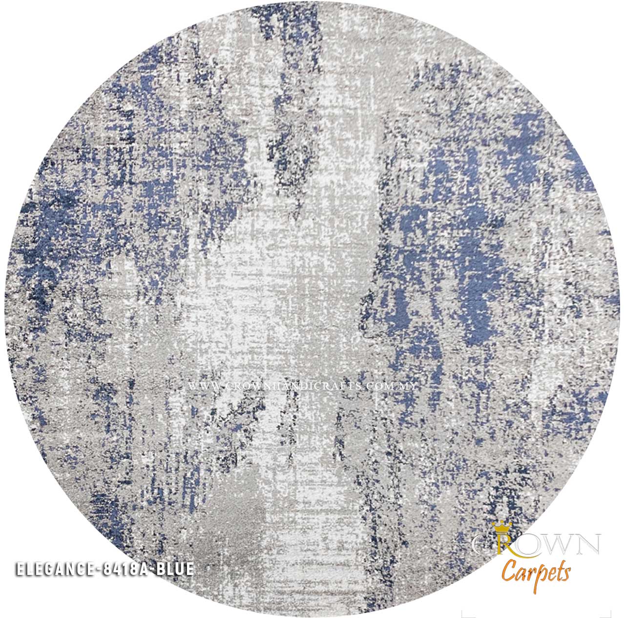 Discover Luxury: Modern Minimalist & Abstract Designer Rugs for Your Space | Elegance 8418A Round Blue