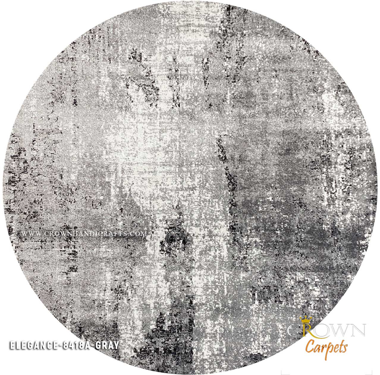 Shop High-End Designer Carpets: Modern Minimalist & Abstract Rugs | Elegance 8418A Round Grey