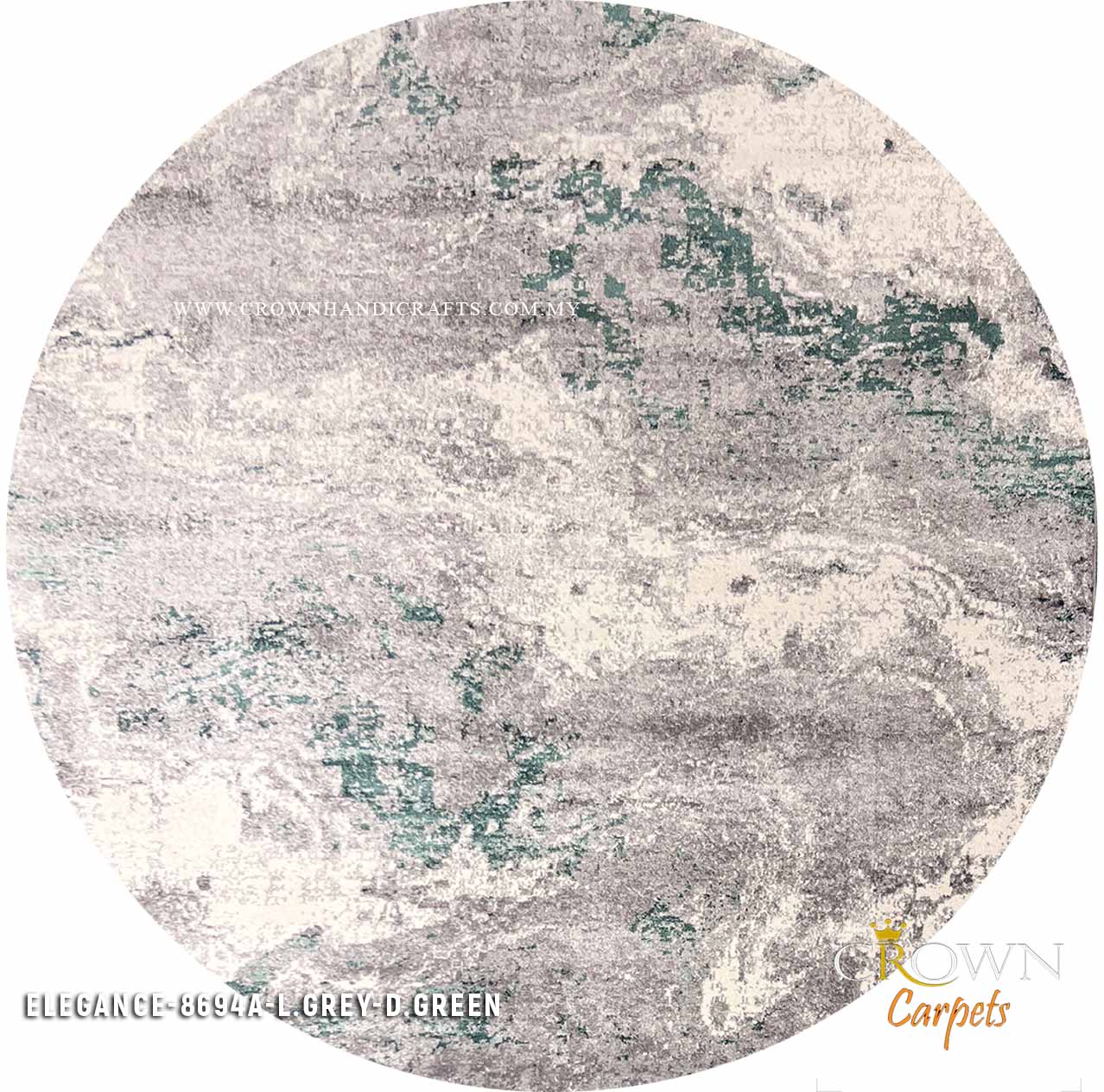 Elevate Your Home D̩cor with Chic Modern Carpets and Rugs | Elegance 8694A Round L.Grey D.Green