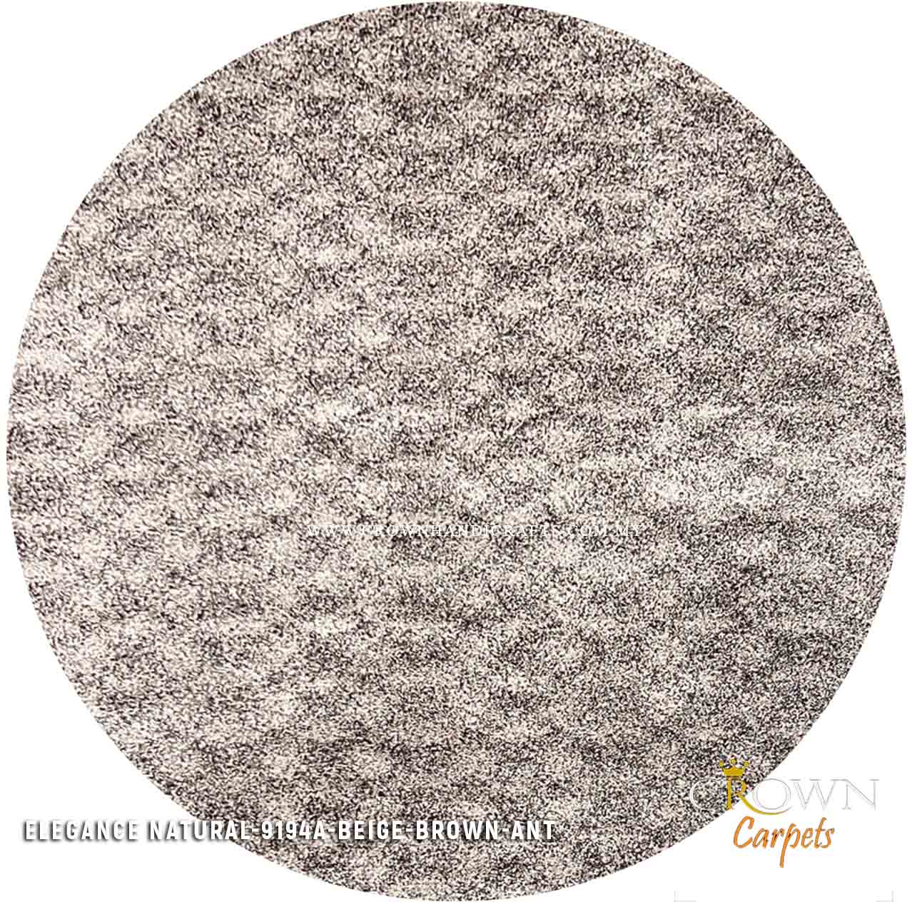 Smooth Round Fine Rug for Living Room Modern Design Carpet | Elegance Natural Round 9194A BEIGE-BROWN-ANT