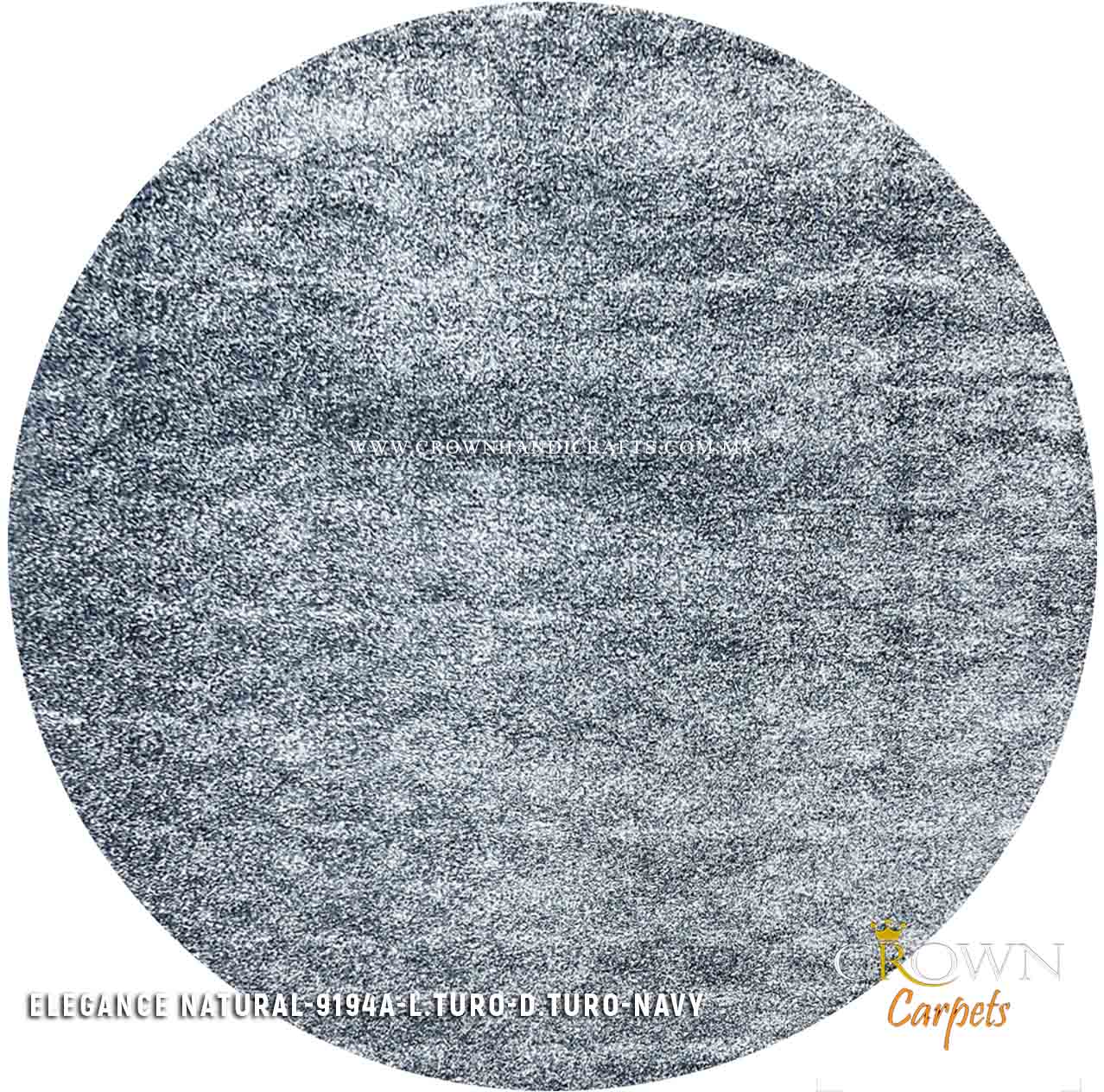 Amazing Smooth Feel Luxury Round Rugs Modern Design | Elegance Natural Round 9194A L.TURO-D.TURO-NAVY