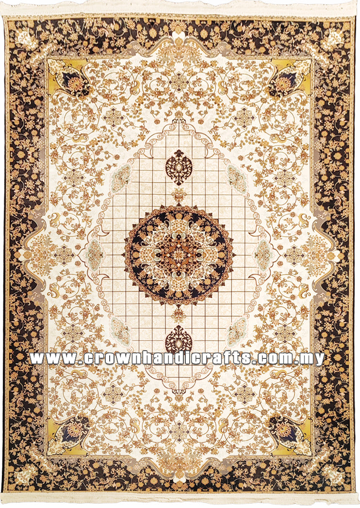 Modern Persian Design Carpet – Silk-Feel Turkish Rug for Living Room – Premium Polyester | Istanbul