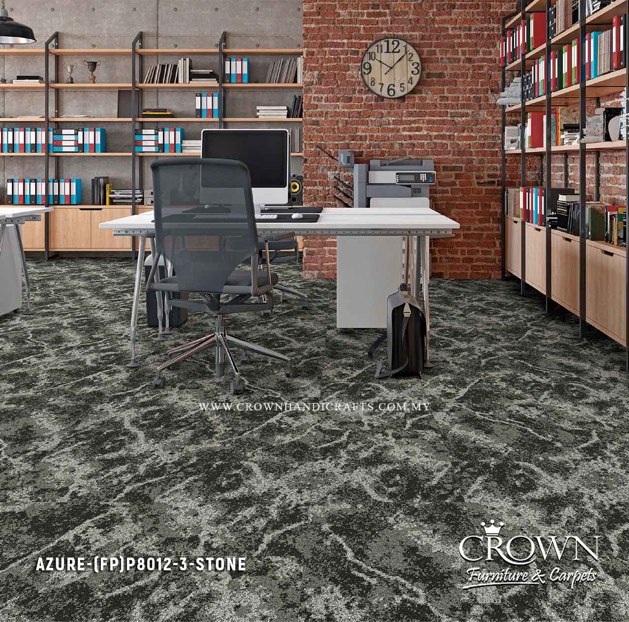 Premium Office Carpet Tiles | Contemporary Modular Floor Design with Textured Finish | Azure-Colorshift (FP)