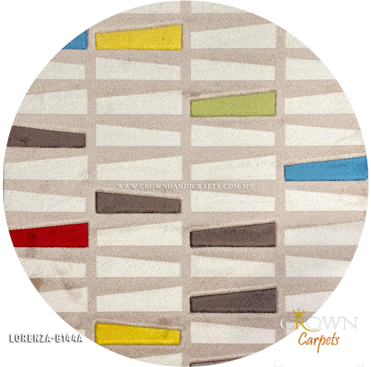 Feel Premium to Walk on Modern Round Rugs Thick and Soft Touch | Lorenza B144A Light Beige