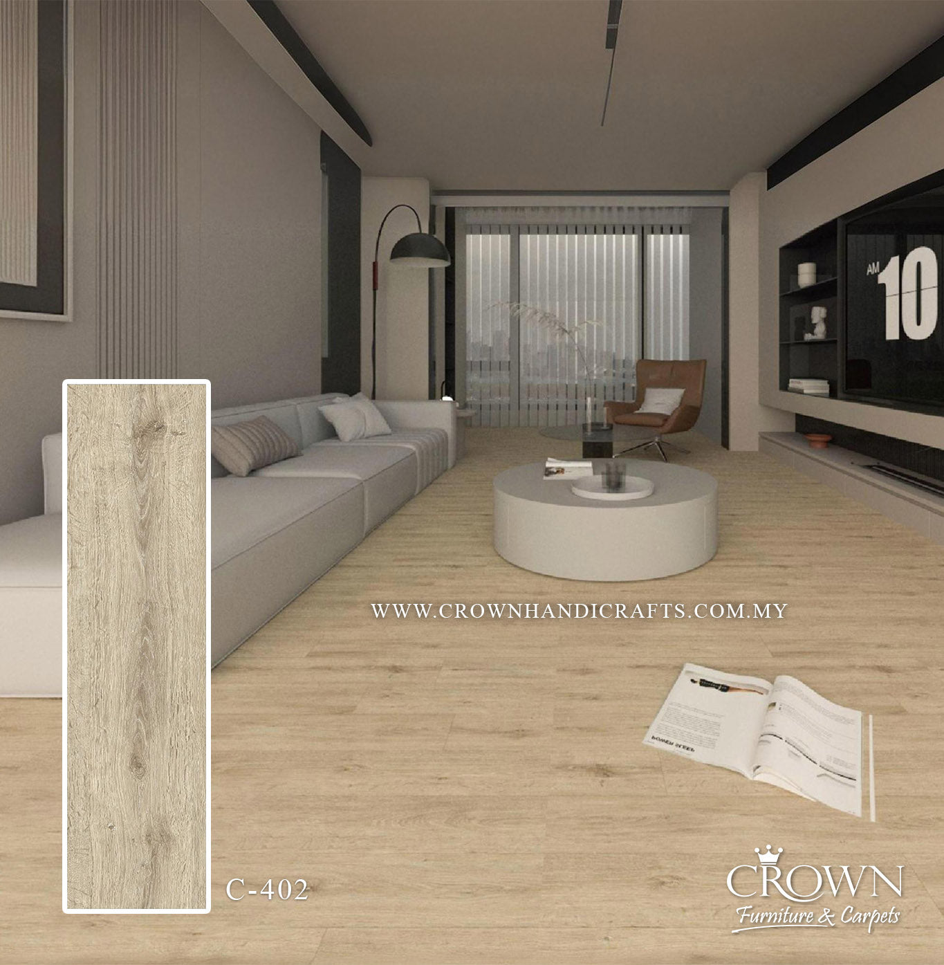 4MM SPC PLANK DR.FLOORS C-402 (AF) | 1220X180 | LUXURY SPC TILE (LVT) FLOORING MALAYSIA | BOX 13PCS/30.72SF