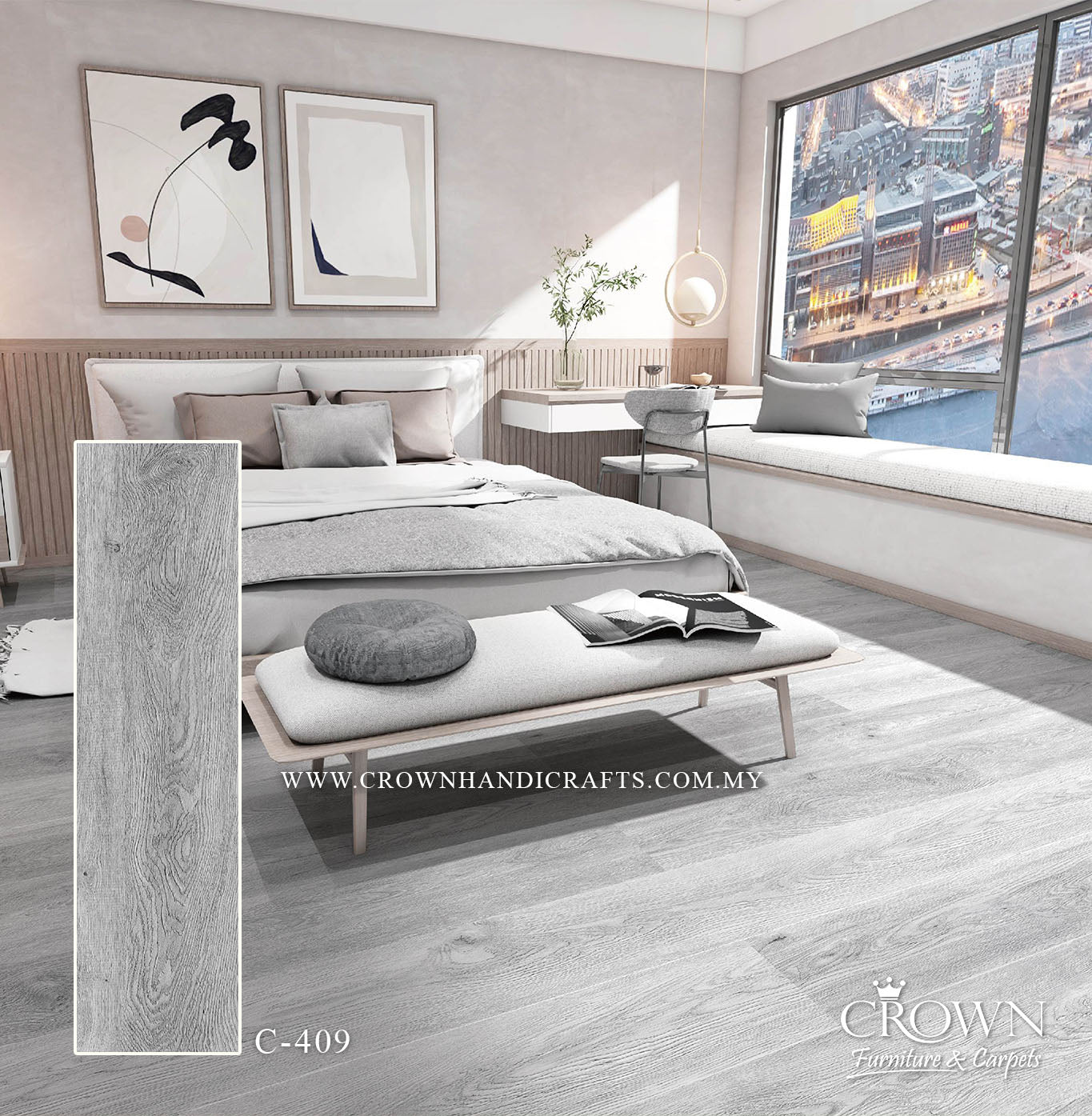 4MM SPC PLANK DR.FLOORS C-409 (AF) | 1220X180 | SCRATCH-RESISTANT SPC FLOORING (LVT) FLOORING MALAYSIA | BOX 13PCS/30.72SF