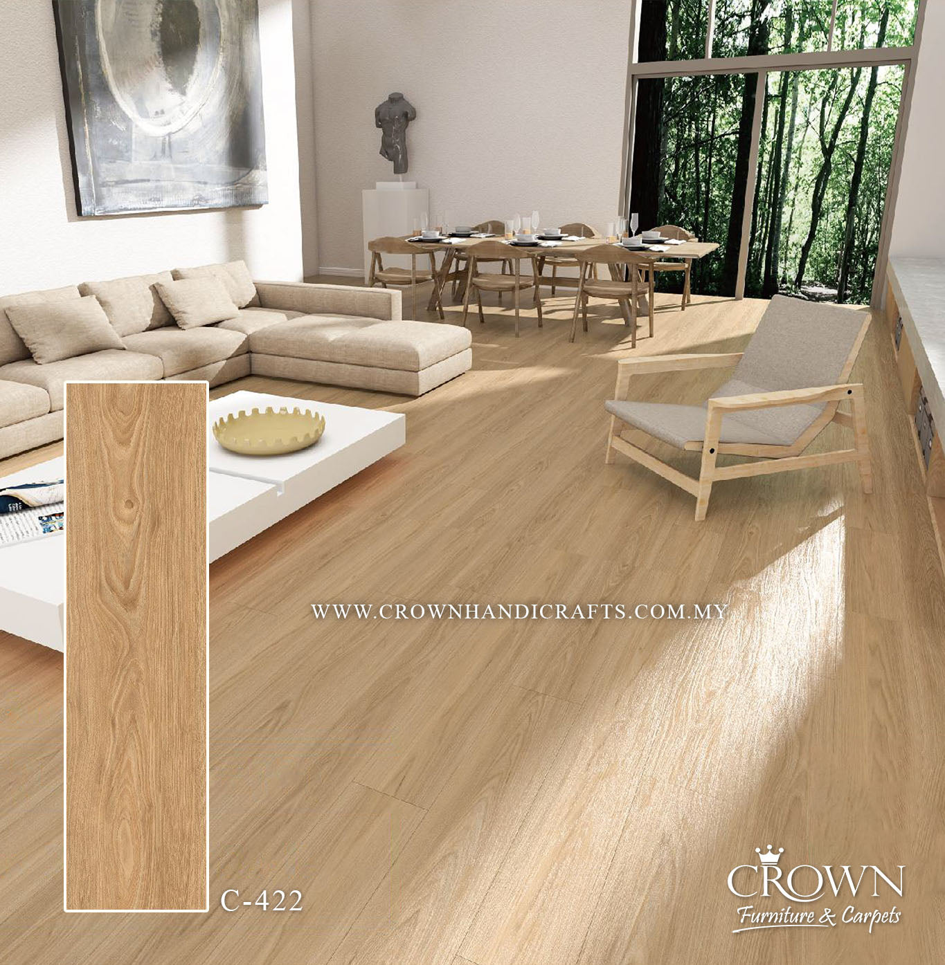 4MM SPC PLANK DR.FLOORS C-422 (AF) | 1220X180 | PREMIUM THICK SPC FLOORING | BOX 13PCS/30.72SF