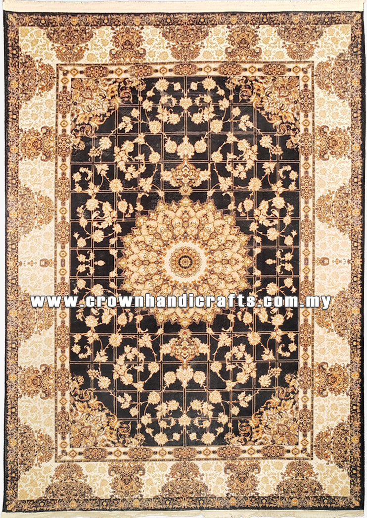 Modern Persian Design Carpet – Silk-Feel Turkish Rug for Living Room – Premium Polyester | Istanbul