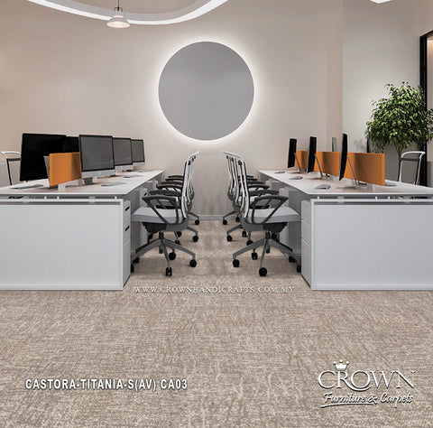 Premium Office Carpet Tiles | Modern Textured Flooring for Professional Interiors | Castora-Titania-S (AV)