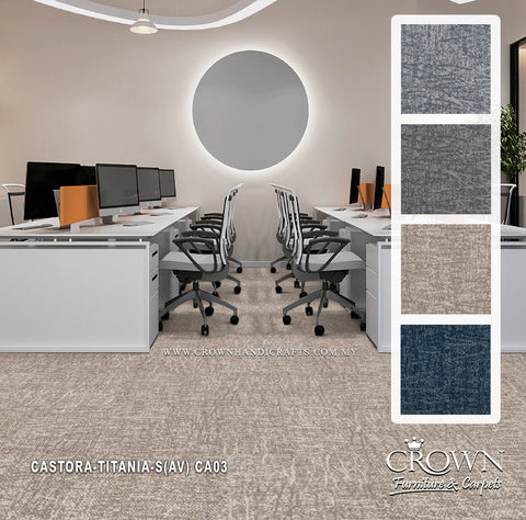Premium Office Carpet Tiles | Modern Textured Flooring for Professional Interiors | Castora-Titania-S (AV)