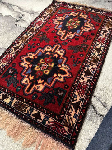 [5X3FT] Premium Afghan Tribal Rug – 100% Wool Hand-Knotted Carpet, Persian Inspired Design | BELUCH CH 2677