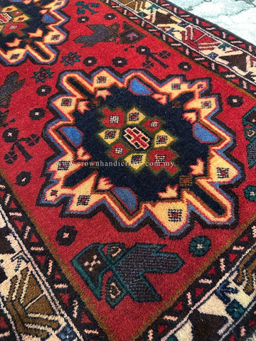 [5X3FT] Premium Afghan Tribal Rug – 100% Wool Hand-Knotted Carpet, Persian Inspired Design | BELUCH CH 2677