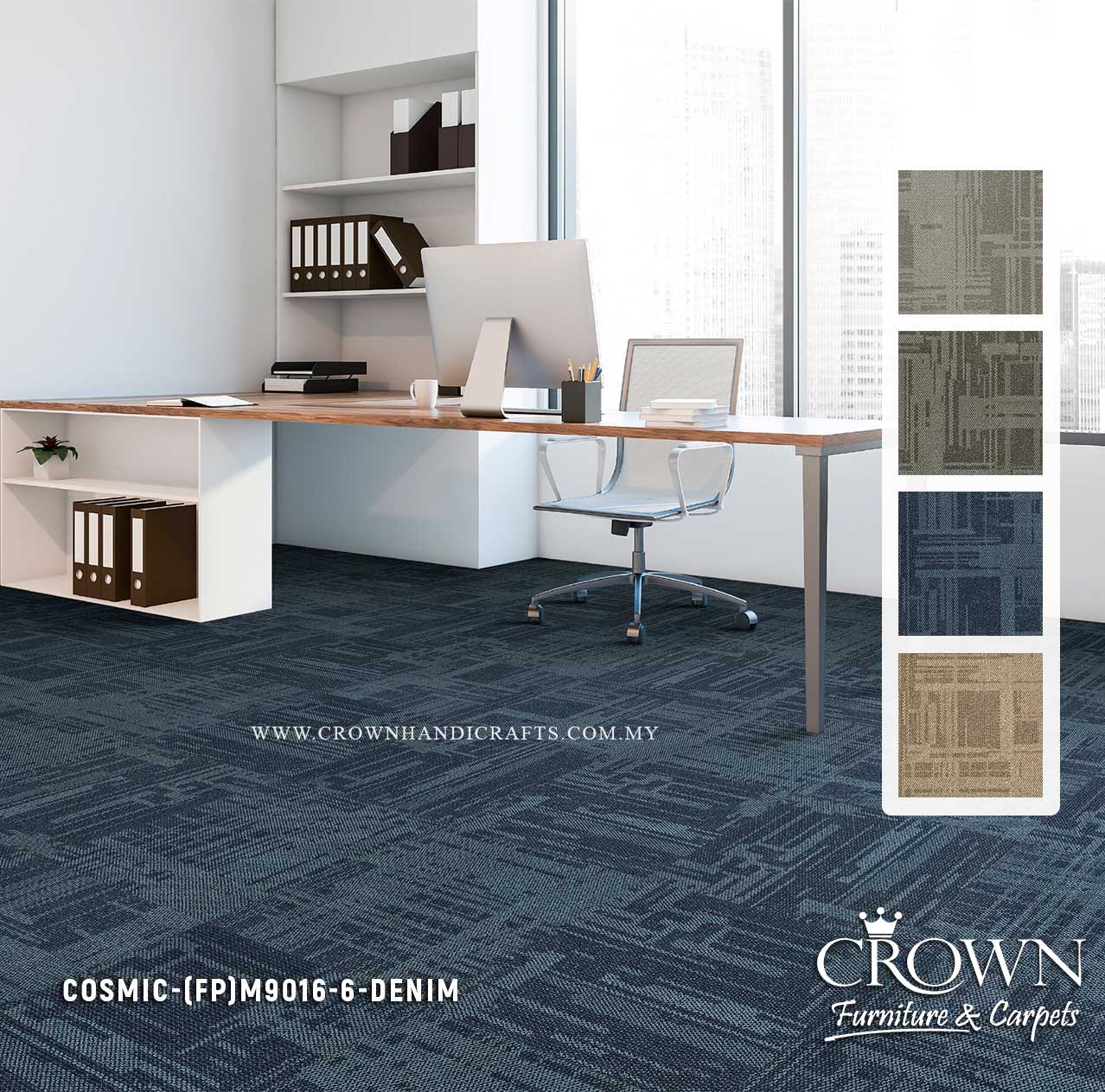Contemporary Carpet Tiles | Modern Textured Modular Flooring for Stylish Office Spaces | COSMIC-ESSENTIAL (FP)