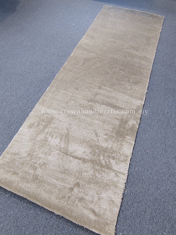 Large Grey Area Rug – Modern Soft Carpet for Spacious Lounges | CP RUG Royal Satin (AV) Eureka Grey-CP199 (100X300CM)
