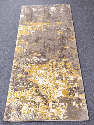 Grey & Yellow Runner Rug – Modern Two-Tone Carpet for Bright Hallways | CP RUG Elegance 8444 L.Grey-Yellow-CP216 (89X200CM)