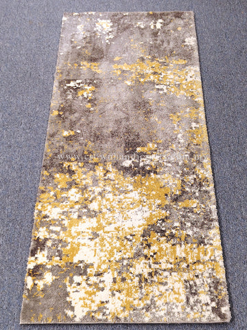 Grey & Yellow Runner Rug – Modern Two-Tone Carpet for Bright Living Spaces | CP RUG Elegance 8444 L.Grey Yellow-CP224 (68X160CM)
