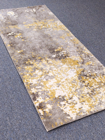 Grey & Yellow Runner Rug – Modern Two-Tone Carpet for Bright Living Spaces | CP RUG Elegance 8444 L.Grey Yellow-CP224 (68X160CM)