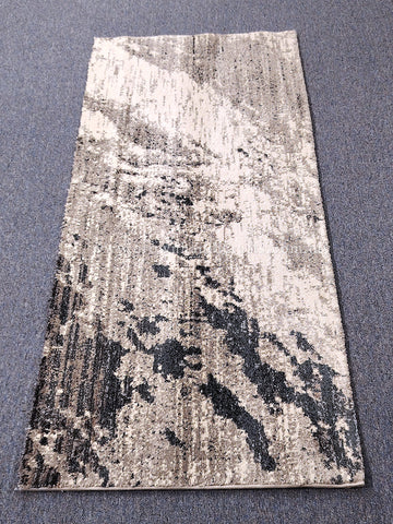Slim Navy Runner Rug – Modern Two-Tone Carpet for Narrow Corridors | CP RUG Elegance 8758 L.Grey-Navy-CP234 (70X160CM)