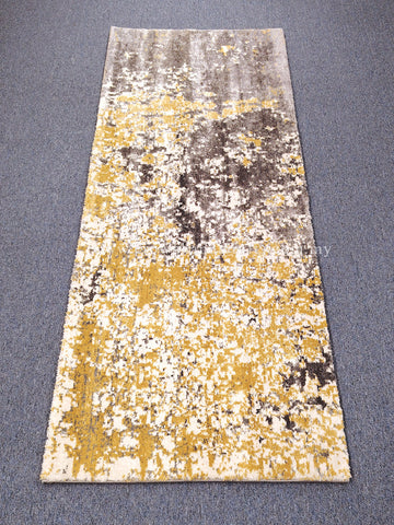 Grey & Yellow Runner Rug – Soft Modern Carpet for Bright Living Spaces | CP RUG Elegance 8444 L.Grey-Yellow-CP240 (88X200CM)