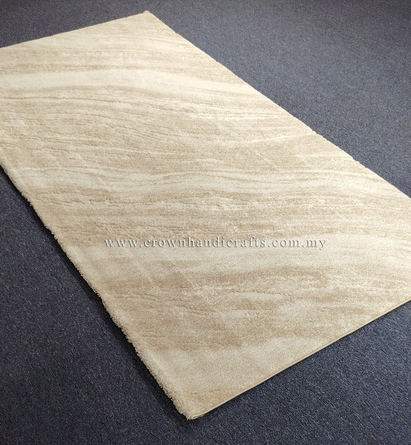 Cream area rug with abstract linear texture and low-profile flatweave