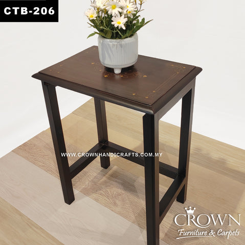 Classic Victorian Wooden Accent Table – Handcrafted Charm with Brass Touch for Elegant Living | CTB-206 (L15.5 W9.5 H18 Inches)