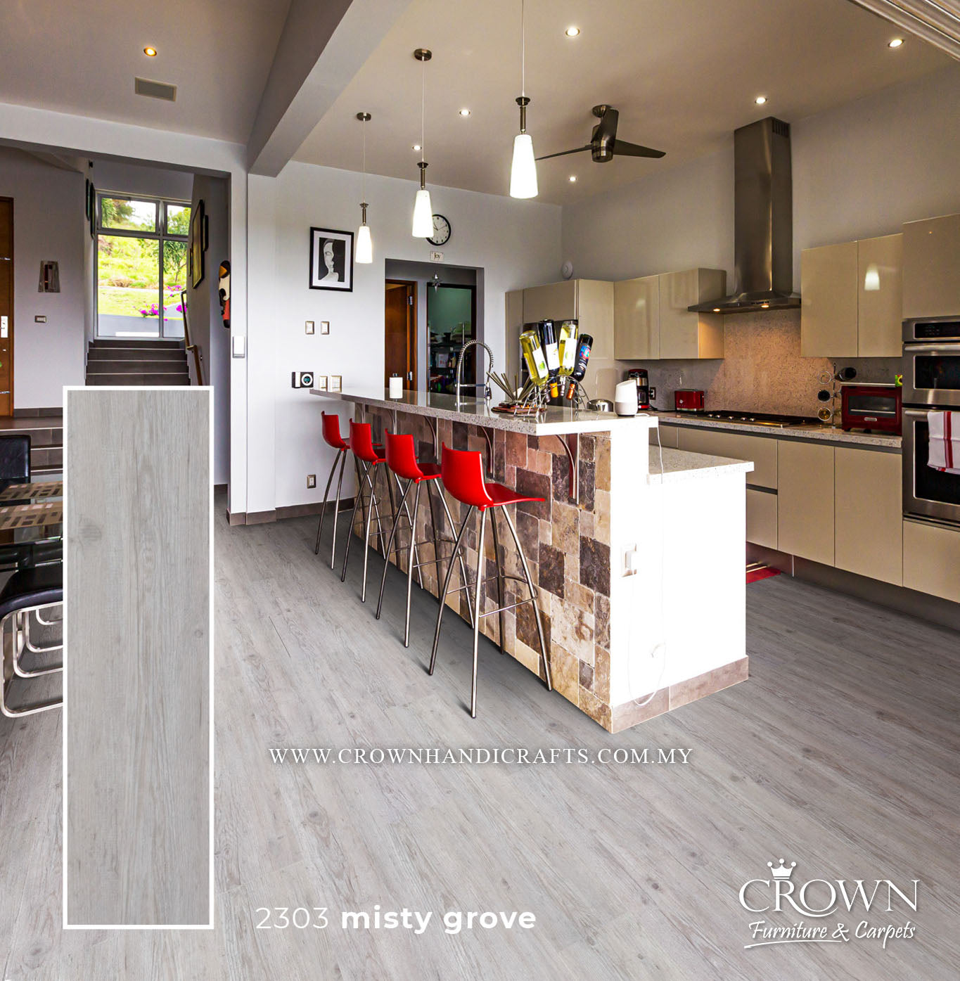 3MM KOREAN VINYL PLANK 2303-MISTY GROVE CLASSIC (FP) | 184X950 | HIGH-QUALITY HEAVY DUTY VINYL FLOORING MALAYSIA | BOX 19PCS/35.5SF