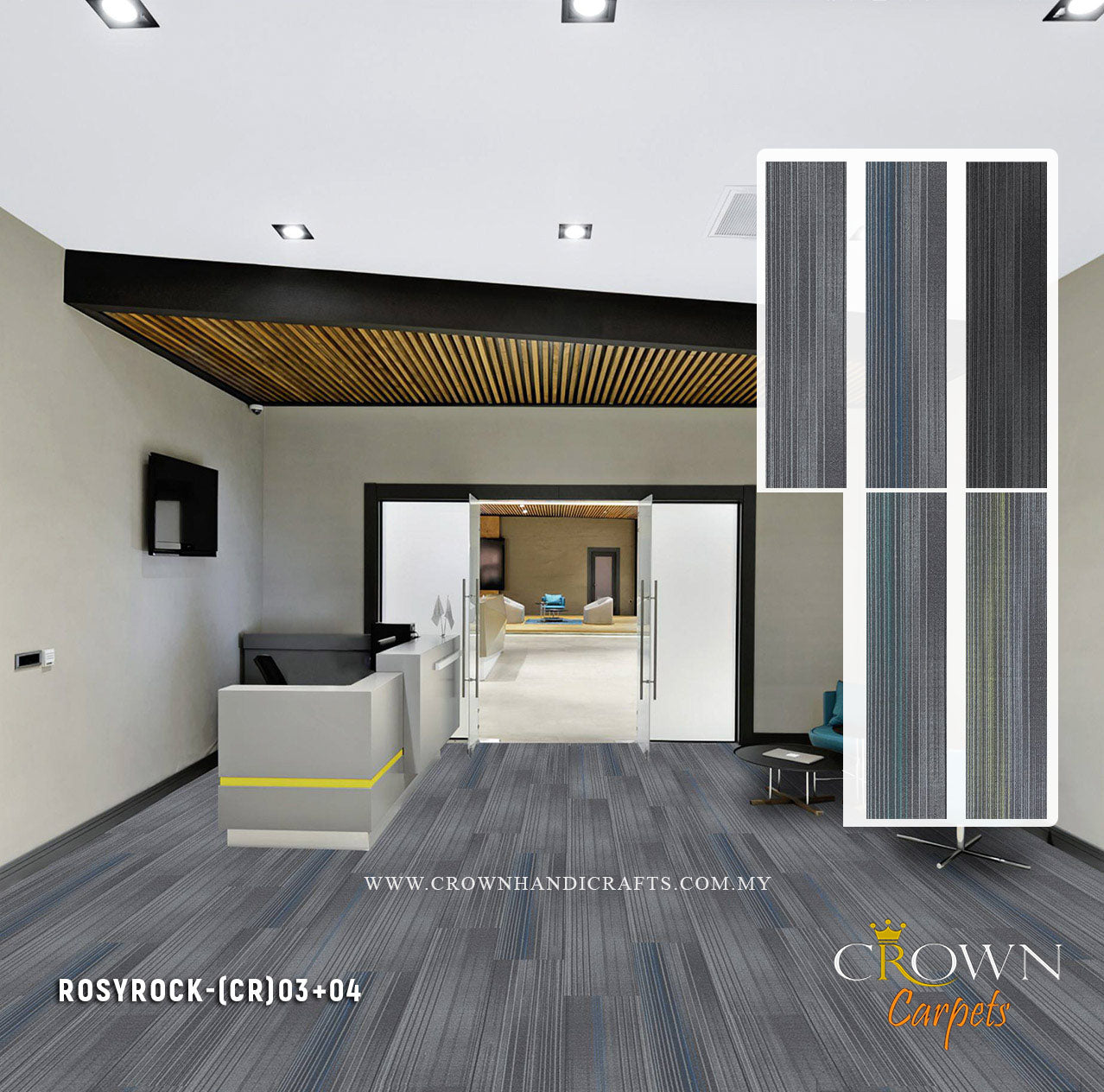 Carpet Tiles for Office Flooring Uses | Rosyrock Plank (CR)