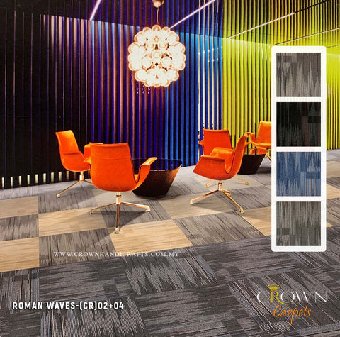 Office Carpet Tiles at Low Price | Roman Waves (CR)