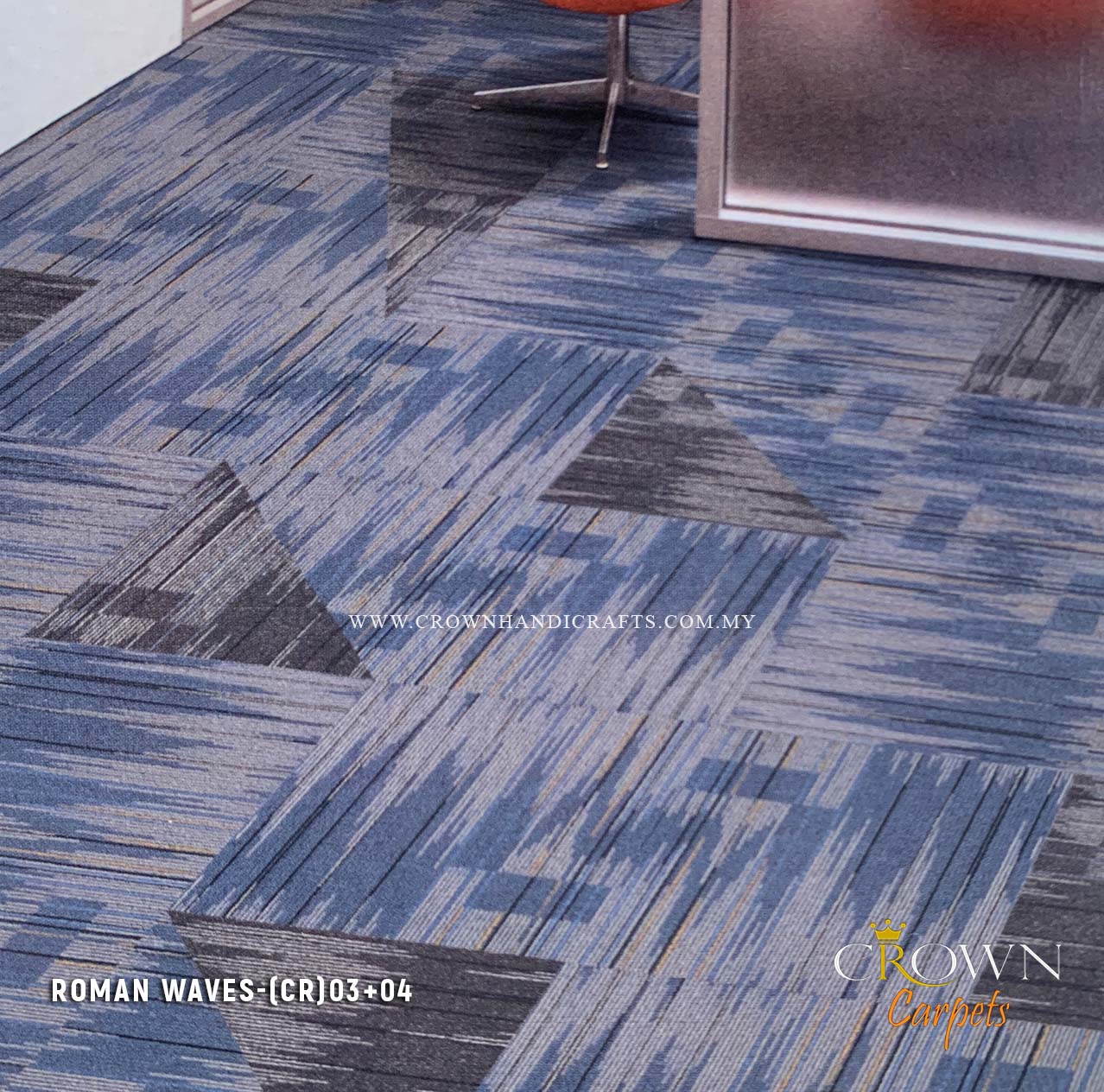 Office Carpet Tiles at Low Price | Roman Waves (CR)